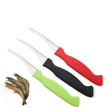 1 X נירוסטה שרימפס תיל סכין מטבח כלי מאכלי ים כלי PP להתמודד עם 3 צבעים נייד שרימפס קו נקי