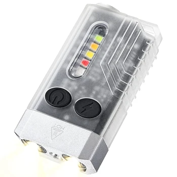 1 חתיכה מיני LED מחזיק מפתחות פנס, נטענת כיס לפיד 1000LM עם 14 מצבים