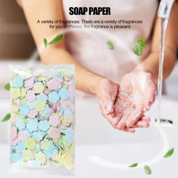1000Pcs/שקית חד פעמית סבון ניקוי מיני סבונים נייד יד לשטוף סבון ניירות ריחניים פרוסה כביסה יד אמבטיה נסיעות קטן סבון