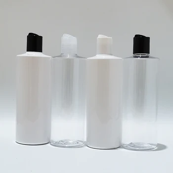15pcs 400ml ריק לבן נקי בקבוקי פלסטיק למילוי חוזר נסיעות בקבוקים עם דיסק פלסטיק מכסה עליון עבור ג ' ל מקלחת שמפו טונר