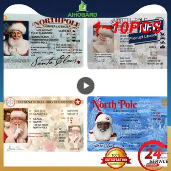 1~10PCS כרטיס טיסה סנטה קלאוס רישיון ערב חג המולד רישיון נהיגה מתנת חג המולד עבור ילדים ילדים חג המולד קישוט 2023