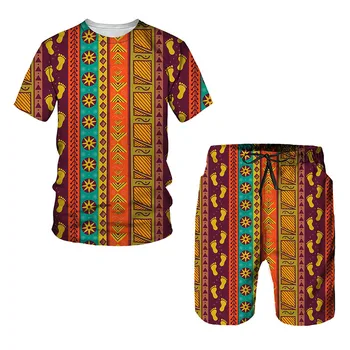 2023 אפריקה מפורסמים בסגנון 3D הדפסה ילדים סטים אופנה חולצות החוף לוח מכנסיים קצרים חולצות Tees Harajuku בנים בנות חליפות