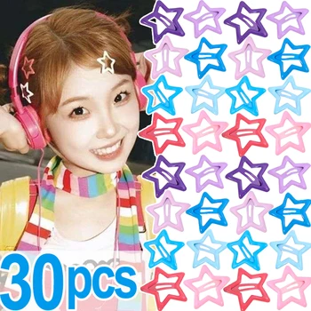 3-30PCS Y2K בנות כוכבים סיכות מתכת הצמד קליפים צבעוניים כוכב BB Hairclip סיכות נשים הסיכה כיסוי הראש אביזרים לשיער