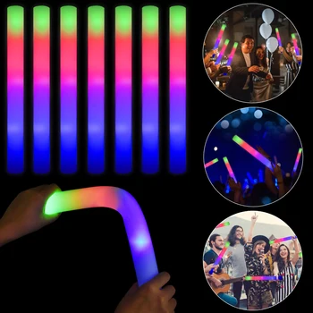 30PCS RGB LED מקלות זוהרים אורות הבמה קצף מקל על חתונה, קונצרט יום הולדת קישוטים למסיבה מותאם אישית לוגו