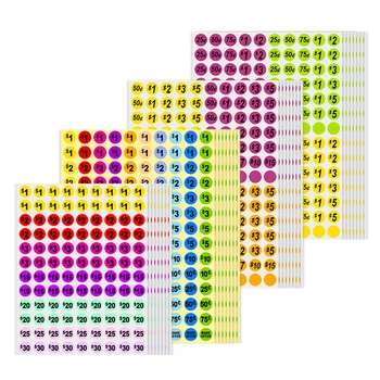 50 גיליונות צבעוניים מחיר תווית נייר תג מארק מדבקה דבק עצמי עיצוב תווית מחיר הקמעונאי קטגוריה