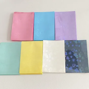 50Pcs הגירסה הקוריאנית כרטיס הסרט לייזר צבעוני איידול כרטיסי מגן תיק קלאסי שטוח הפה כרטיס הסרט צבע מוצק כרטיס שרוולים