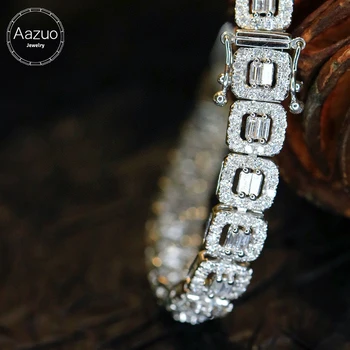 Aazuo Luxurydesign זהב 18K יהלומים אמיתיים 3.5 ct איכות גבוהה צמיד מרובע עבור אישה יוקרתי אופנתי חתונה, מסיבת אירוסין