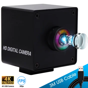ELP 4K מצלמה רחבה זווית, עדשת עין הדג 1/2.5 אינץ ' IMX317 3840 x 2160 30fps מהירות גבוהה חינם מנהל התקן USB מודול המצלמה למחשב