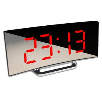 Electronic Desktop פונקציה הנודניקית שעון מעורר מסך מעוקל מראה שולחן שעון LED דיגיטלי שעון מעורר חדר שינה עיצוב הבית