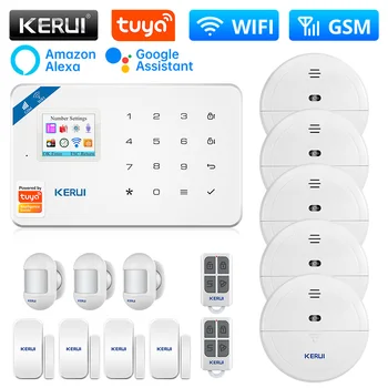 KERUI W181 מערכת אזעקה לבית פורץ WIFI GSM היחידה המרכזית פנל אזעקה חכמה חיי בקרת יישום עם חיישן תנועה גלאי