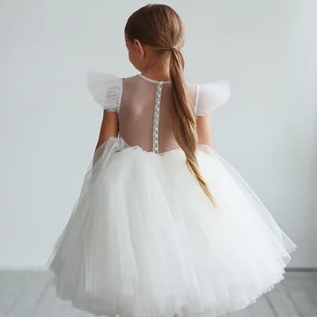 MODX בנות להתלבש בגדי ילדים מסיבה אלגנטית נסיכה זמן טול בייבי בנות ילדים תחרה חתונה שמלות
