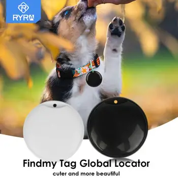 RYRA כלב חתול בזמן אמת Mini גשש GPS Anti-lost המכשיר מחזיק מפתחות עגול Bluetooth מחמד תיק הארנק המזוודות מעקב חכם Finder