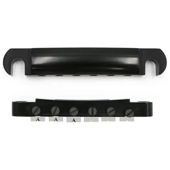 Tune-O-Matic גשר Tailpiece עם חתיכים להגדיר עבור ABR-1 גשר בסגנון לס פול LP גיטרה חשמלית החלפה,שחור