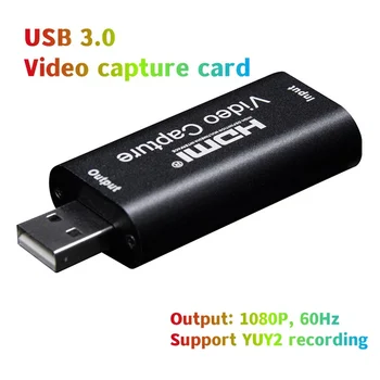 USB 3.0 צילום וידאו כרטיס PS4 משחק די וי די מצלמת וידאו להקליט וידאו בהזרמה בשידור חי 4K HDMI תואם-Video Grabber תיבת