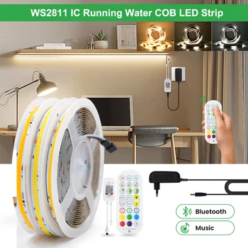WS2811 IC מים זורמים COB LED רצועת אור 360LED/m גמיש קלח אור DC24V ניתן לעמעום תאורה לינארי Bluetooth שליטה המנורה