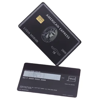 אמריקן אקספרס בלה מתכת כרטיס אשראי לייזר חרוט מתכת כרטיסי פרימיום מותאם אישית פס מגנטי החברות אמריקן אקספרס סנטוריון כרטיס שבב ריק