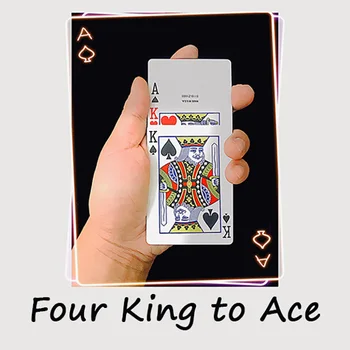 ארבע המלך אייס קסמים משחק קלפים הקוסם לסגור את רחוב אשליה גימיק מנטליסט צעצוע פאזל Magia מצחיק
