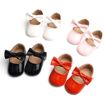בייבי בנות מעור קשת נעלי פעוט 0-1 שנה תינוק בן נעליים רכות עם סוליות נוחות חמוד נסיכה נעליים