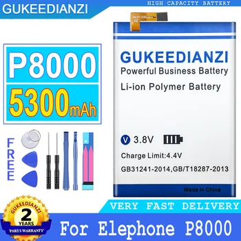 במלאי 5300mAh Originnal GUKEEDIANZI Top איכות גבוהה סוללה עבור לאפון P8000 טלפון חכם גדול כוח Bateria עם כלים בחינם