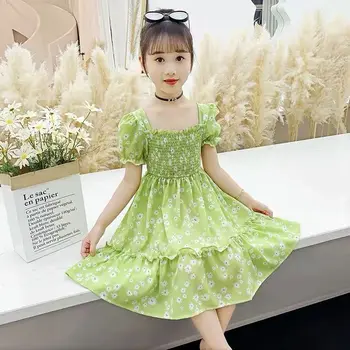 בנות שמלת נסיכה 2023 אופנה חדשה שמלת ילדות שמלת הקיץ בגדי ילדים שמלת פרח ילדה שמלות לחתונות ילדים 7