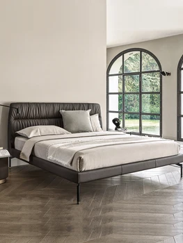 בסגנון נורדי מוצק עץ אלון המיטה בחדר ריהוט גודל כל מסגרת המיטה בחדר השינה מיטות עץ