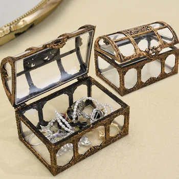בציר תיבת אוצר, תיבת תכשיטים של נשים טבעת עגילים אחסון טבעת הנישואין אחסון חן אחסון