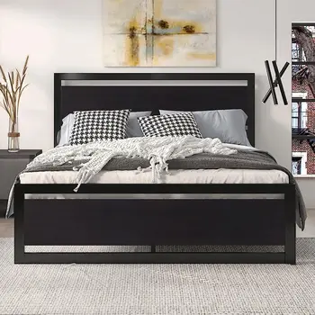 גודל מלא מסגרת מיטה עם עץ מודרני המיטה/כבד פלטפורמת מתכת המיטה