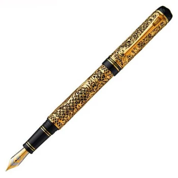 גיבור 3000 מפואר זהב חלול פרפר חבית מהדורה מוגבלת עט נובע זהב 18K קנס החוד מתנה עט W/קופסא מתנה