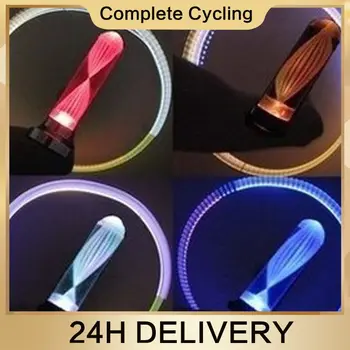 הובלת אופניים שסתום אור אופניים שסתום מנורת שבעה צבעים צמיג כובע מנורת הבזק אור אור גלגל גלגל חישורים אור אופניים אביזרים