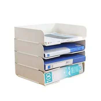 החלקה Stackable אחסון נייר לעמוד נייד נייר ארגונית עם קיבולת גדולה לשימוש חוזר בנייר בעל הבית למקום העבודה