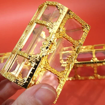 זהב פיראטים שקוף אוצר פיראטים תיבת אחסון ארגונית עגילי קריסטל פנינה תכשיטים תכשיט נשים תכשיטים תצוגה