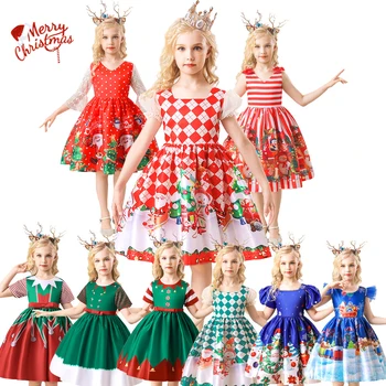 חג המולד עבור שמלת בייבי בנות שמלות ילדה חדשה שנה מסיבת Vestidos ילדה Cosplay תחפושת נסיכה שלג סנטה קלאוס, חג המולד בגדים