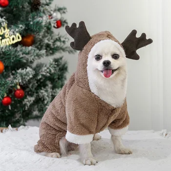 חג מולד קישוט כלב לבוש חיצוני מצויר חם חתול בגדים קלים קט הכלב אימוניות לא דוהה ציוד לחיות מחמד