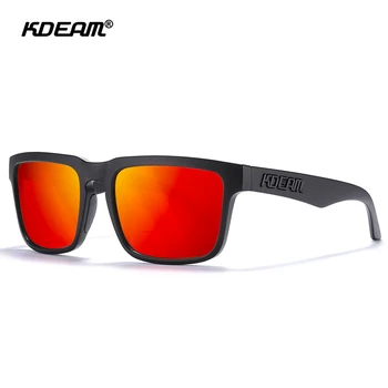 חם מכירת המותג KDEAM אדום מראה אופנה משקפי שמש מקוטבות UV400 + HD חיצוני נוהג לדוג גוונים נסיעה ספורט משקפי שמש