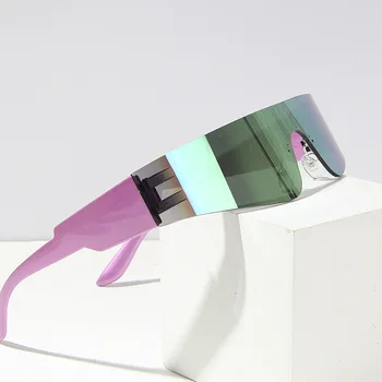 חתיכה אחת frameless טכנולוגיית משקפי שמש לגברים ולנשים פאנק ספורט משקפי שמש צבע אופנה רכיבה על אופניים משקפיים לגברים