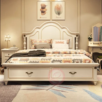 יוקרה מיטה שמיכות חדר שינה מודרני, מיטות זוגיות קינג סייז שני מקום כריות ליטו Matrimoniale ריהוט גן סטים