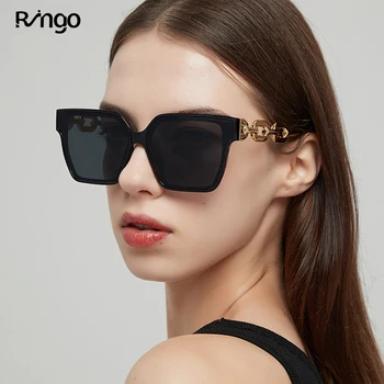 יוקרה משקפי שמש נשים עיני חתול גוונים Famale רטרו מעצב מותג משקפי מתכת זהב שרשרת UV400 משקפי שמש Gafas דה סול