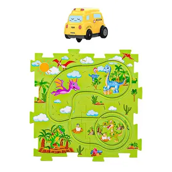 ילדים חשמלי מסלול פאזל צעצועים להגדיר קריקטורה הסעה לרכב DIY הרכבת צעצוע יום הולדת מושלמת פאזל מתנה לילדים בגילאי 3-6