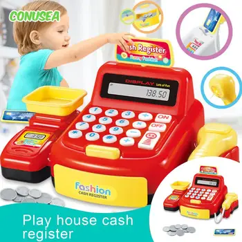 ילדים של הקופה מחשבון Pretent לשחק הבית צעצוע עם אור צליל מטבעות בסופרמרקט הקופאית משחקים, צעצועים עבור בנות בנים.