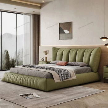 יפנית בד המיטה סקנדינבי מודרני מינימליסטי כפול 1.8 מטר בד מיטת חדר השינה אקריליק רשת אדום מיטת הכלולות