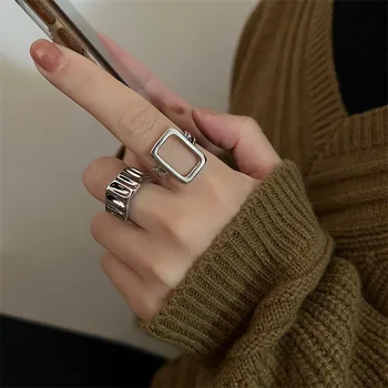 יפנית, קוריאנית אופנה מגוונים ההגירה קר נישה בעיצוב שני חלקים טבעת פתוחה נשים high-end של מדד הטבעת מגמה