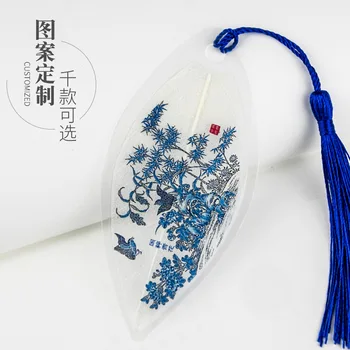 יצירתי וריד סימניה ציור סיני כחול-לבן פורצלן עלה בסגנון סיני יפה יצירתי אמנות מתנות