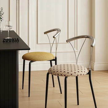 יצירתי נירוסטה כסאות אוכל מינימליסטי משק מודרני מרגיע כסאות אוכל הקבלה Cadeira רהיטים WZ50DC