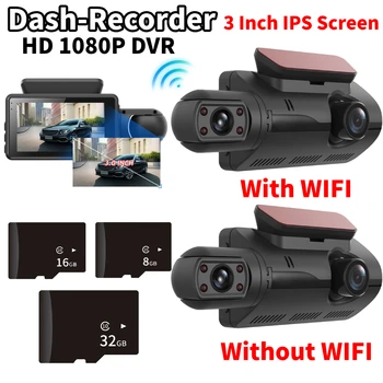 כפול עדשה Dash Cam עבור מכוניות הקופסה השחורה Full HD 1080P לרכב מקליט וידאו עם WIFI ראיית לילה G-חיישן Dashcam Dvr מצלמה רכב