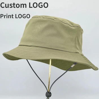 מותאם אישית לוגו כותנה דלי מקרית כובע נשים קיץ דק אגן שווי חיצוני הרים כובעים האדם הפשוט השמש כמוסות