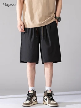 מזדמנים מכנסיים קצרים גברים רופף סתיו שיק צעיר פופולרית יפנית בסגנון Harajuku הברך אורך כל משחק High Street גברים מכנסיים