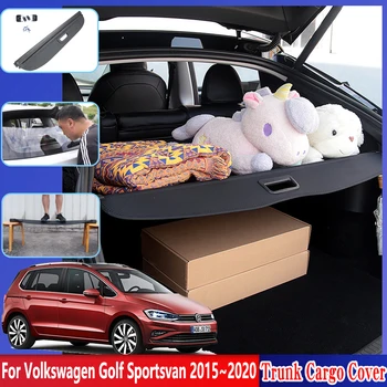 מטען מטען כיסוי עבור פולקסווגן פולקסווגן גולף Sportsvan 2015~2020 רכב וילון מחיצה קישוט בגוון האחורי אתחול טריי אביזרים