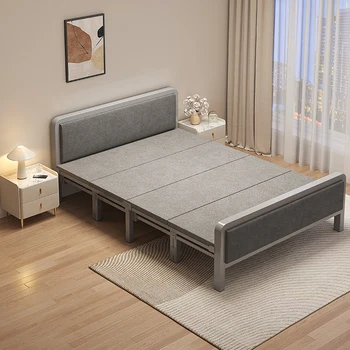 מיטה מתקפלת מיטה בודדת ביתיים פשוטים המיטה השכרת חדר מעונות מחוזק קשה צלחת ברזל מיטה מיטה זוגית