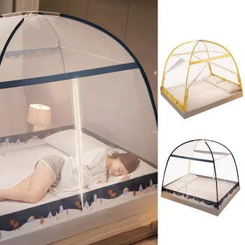 מיטת אפיריון לילדים דלת כפולה למיטה רשת מתקפל עם רוכסן למיטה החופה על השינה לטיול בחוץ בקיץ קל לשימוש עם