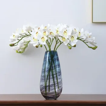 מלאכותי Cymbidium פרח הביתה הסלון קישוט פרחים מזויפים חתונה קישוט בונסאי פרחים מלאכותיים
